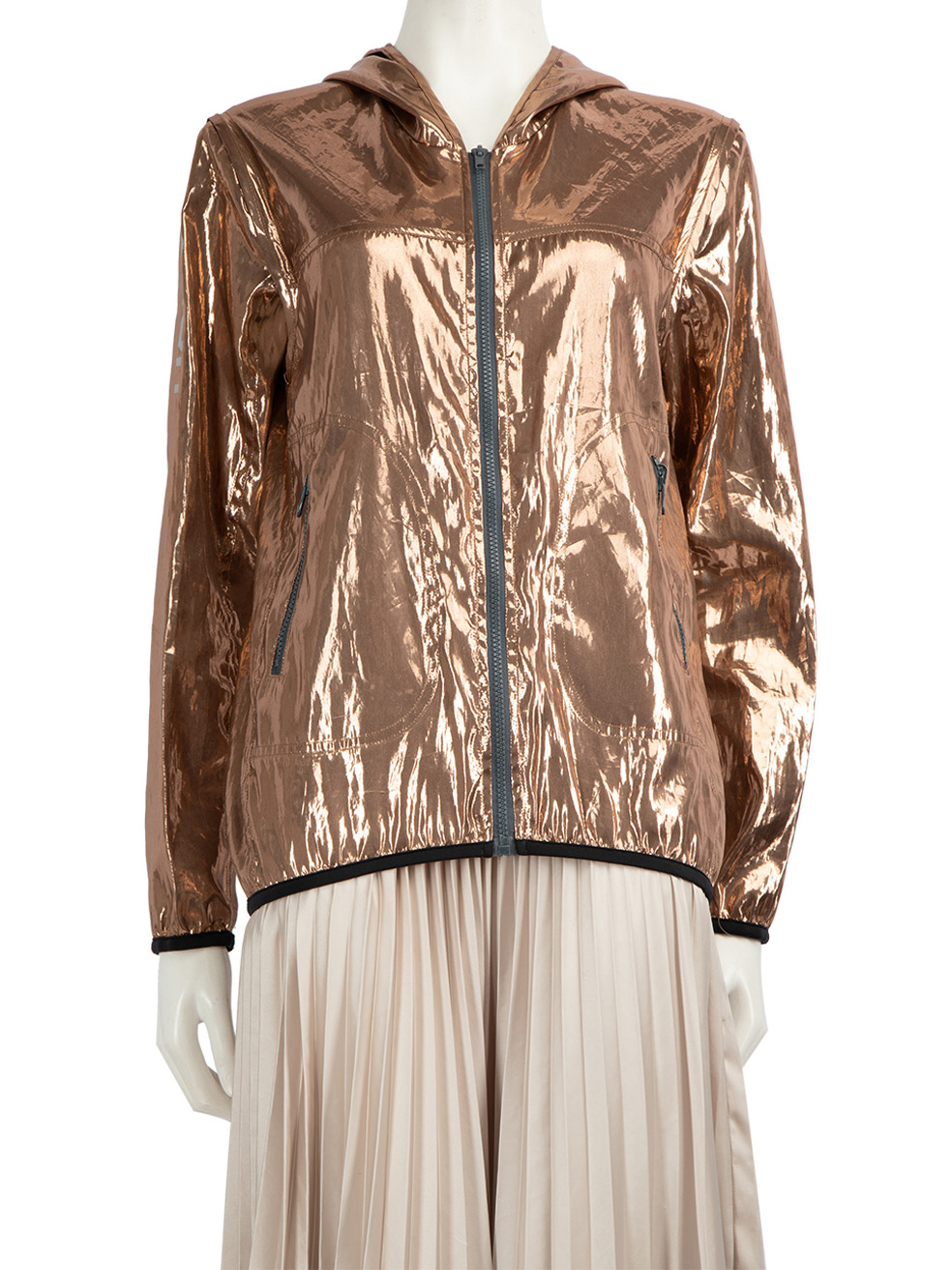 Golden Goose Gold Metallic Hooded Windbreaker