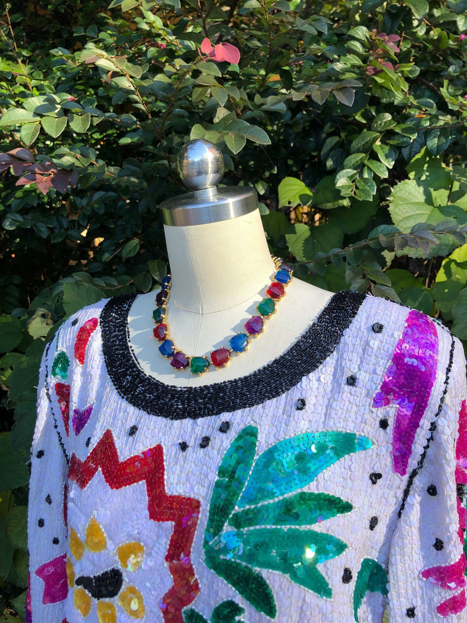 Gorgeous Sequin & Beaded Top/80's Joseph Lebon Tunic/80's Mini Dress/80's Fashion/Vintage Tops/Floral Tunic/Near Mint Condition