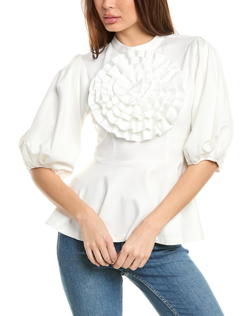 Gracia Puff Sleeve Peplum Top