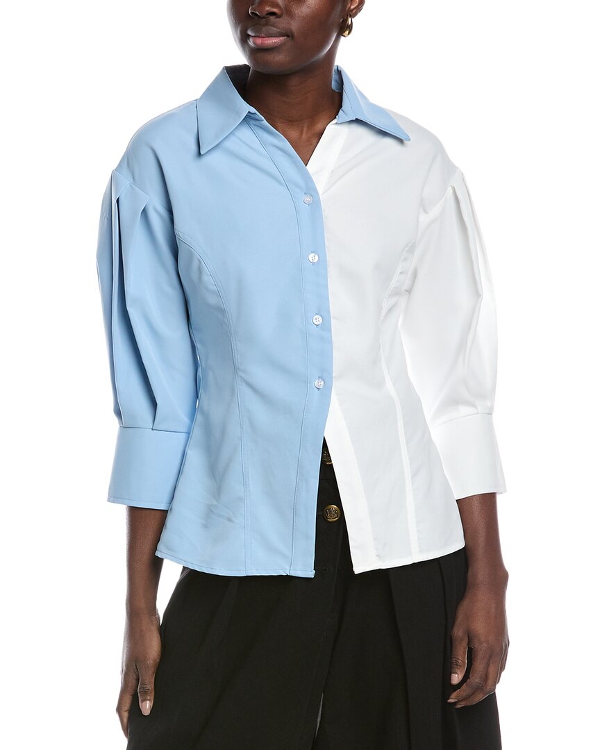 Gracia Two-Tone Collared Shirt