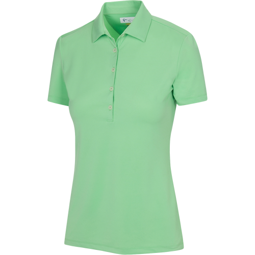 Greg Norman Collection Women's Freedom Micro Pique Stretch Polo Shark Shirt in Green, Size XS, Polyester/Spandex