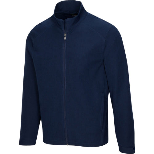 Greg Norman Collection Women's Windbreaker Full-Zip Shark Jacket in Navy Heather/Navy, Size XS, Polyester/Spandex/Spandex Woven