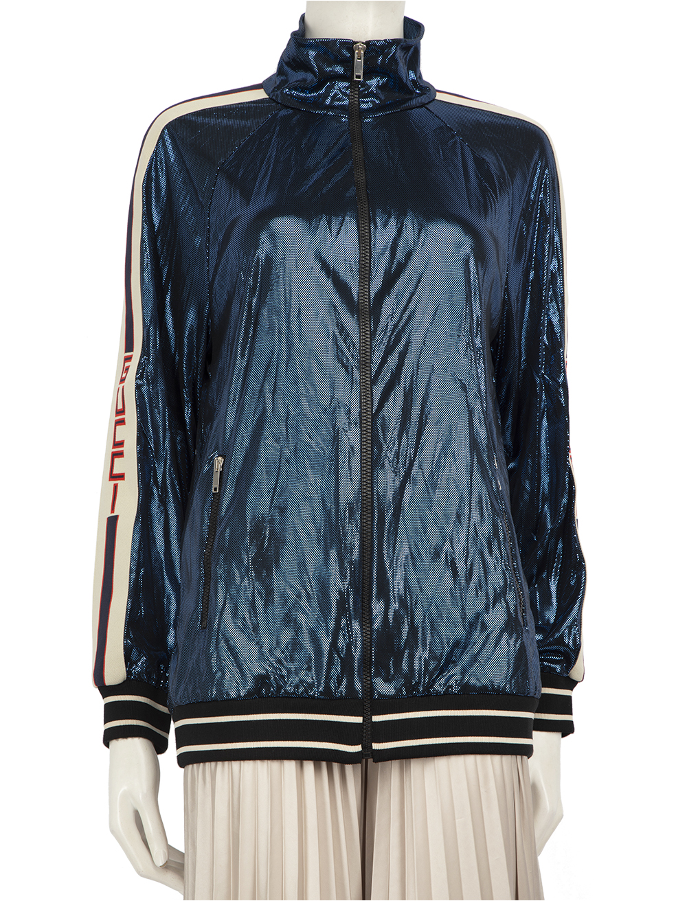 Gucci 2019 Blue Sylvie Web Accent Windbreaker