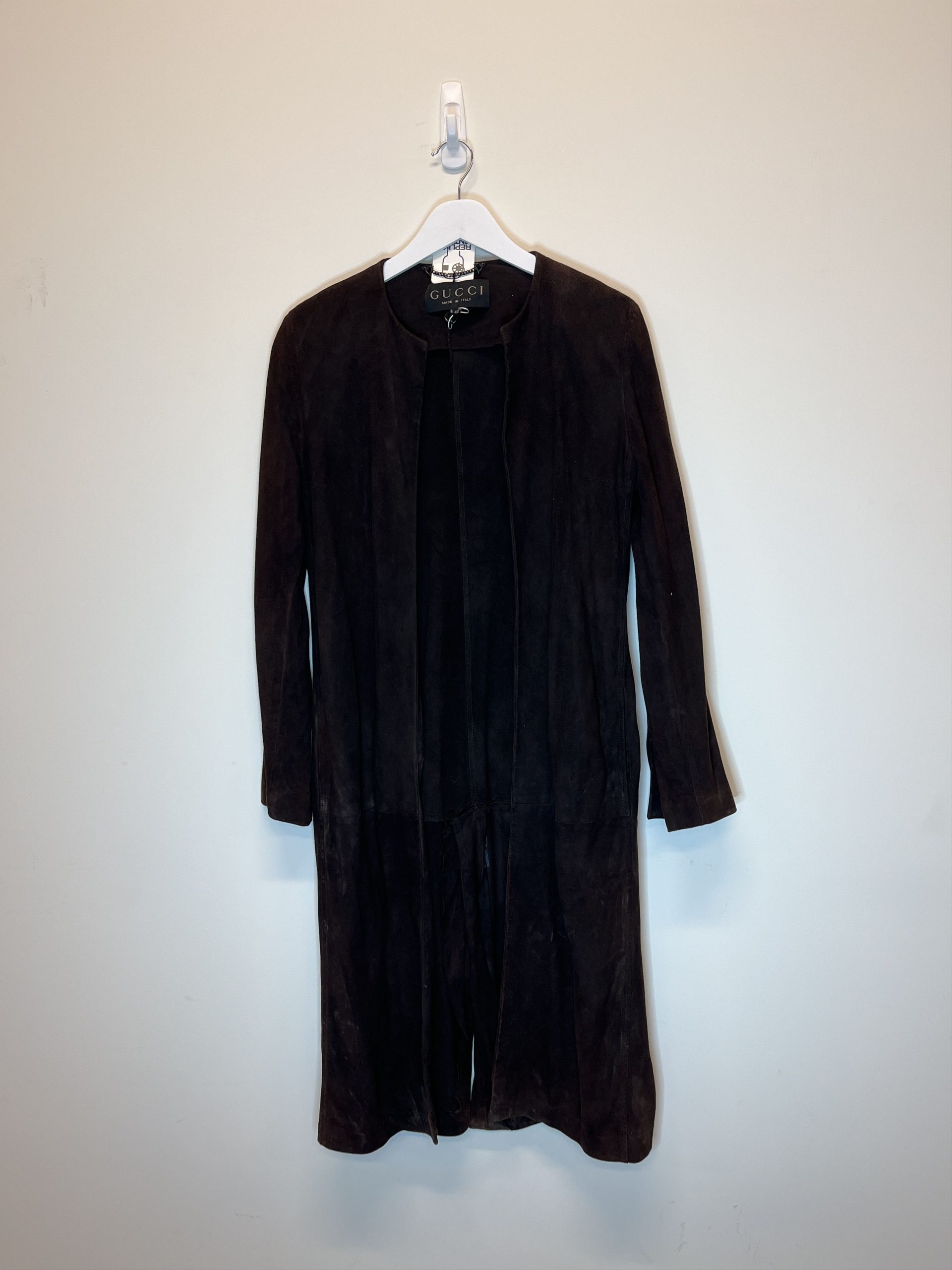 Gucci Suede Duster Coat in Brown, Women's (Size Medium)