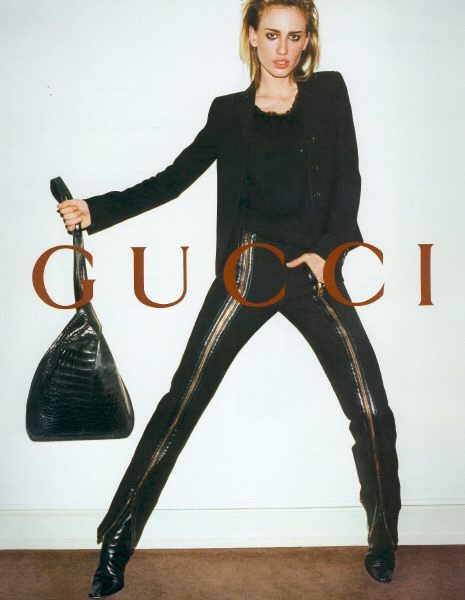 Gucci x Tom Ford Fw2001 Tom Ford Zipper Runway Leather Wool Pants Archive in Black, Women's (Size 28)