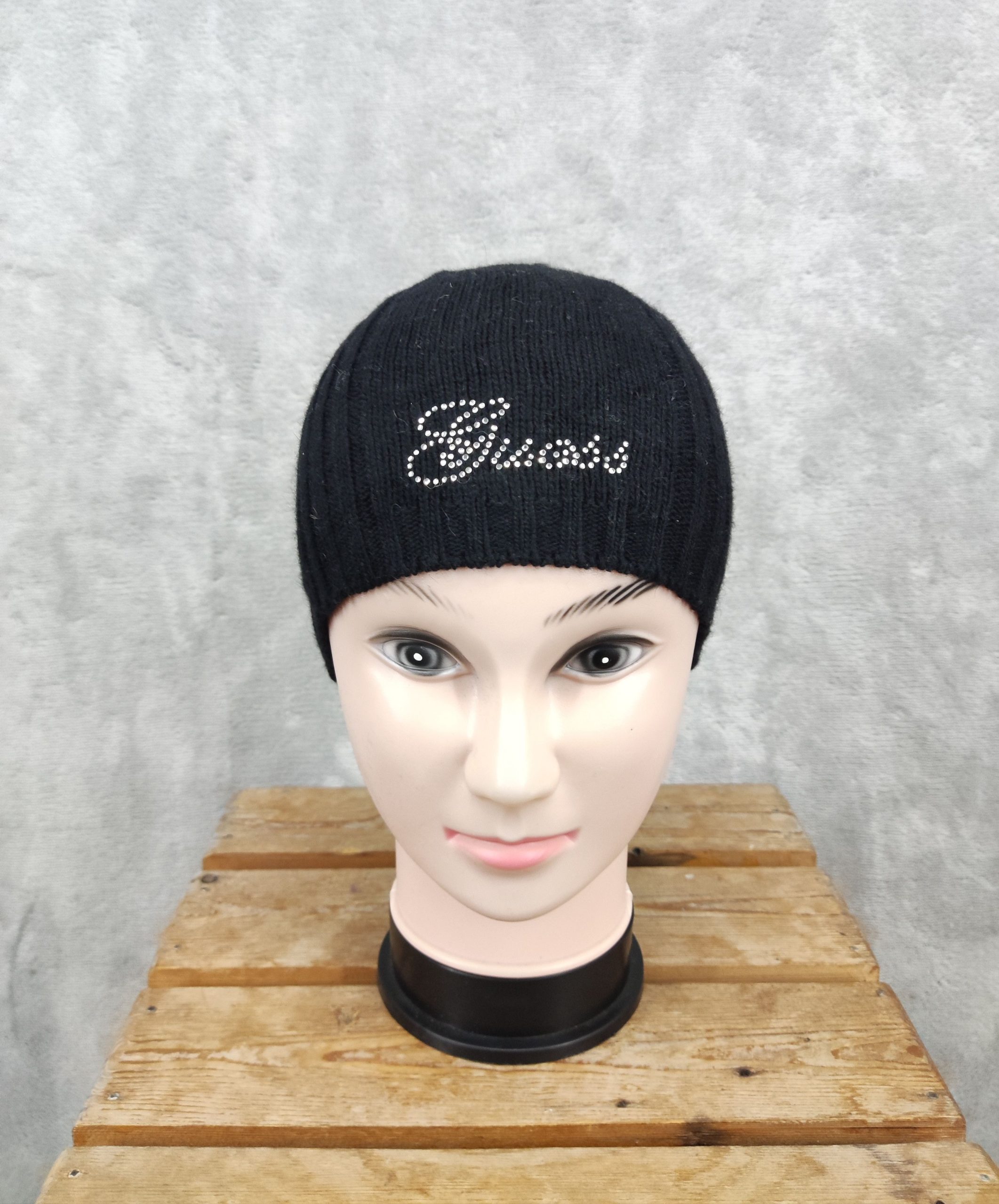 Guess Glitter Black Beanie Hat, Women's