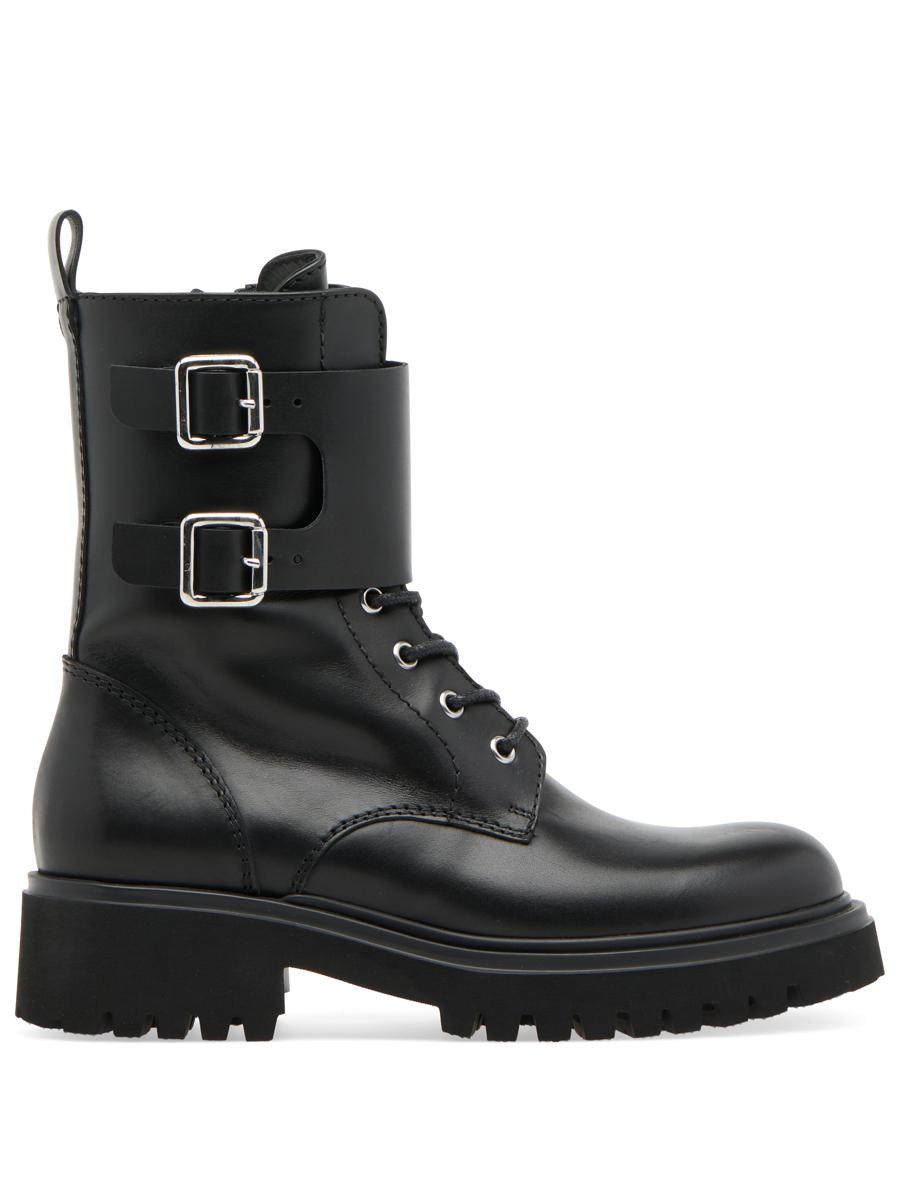 Guglielmo Rotta Wayan Leather Combat Boots With Buckles