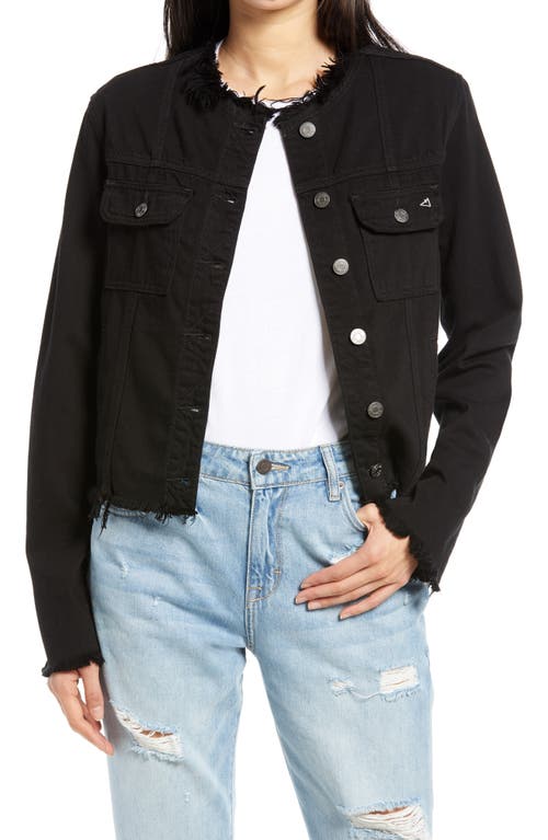 HIDDEN JEANS Fray Edges Denim Jacket in Black at Nordstrom, Size X-Small