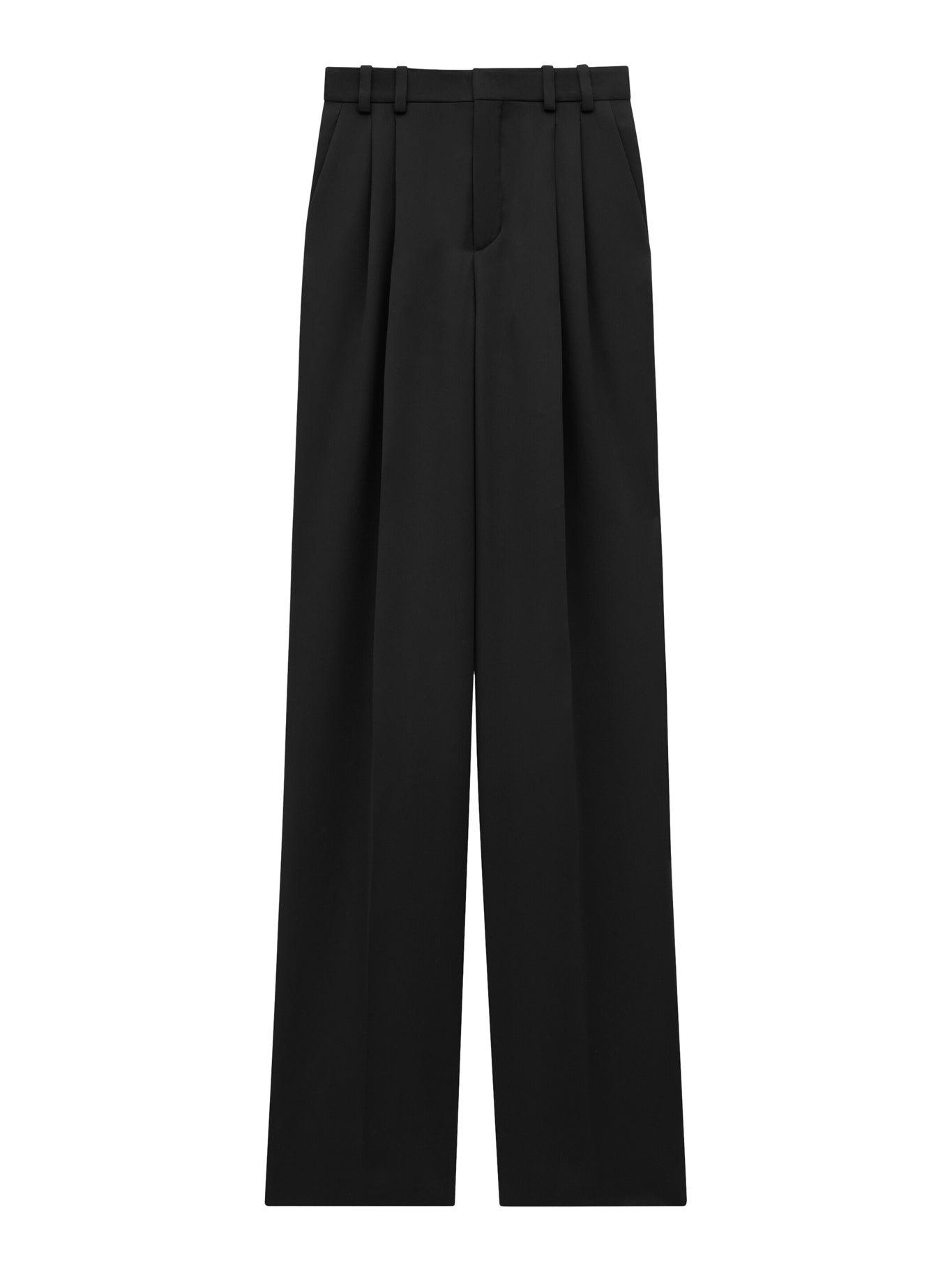 HIGH-WAISTED, STRAIGHT-LEG TROUSERS WITH DOUBLE PLEAT AND CENTRE CREASE - Saint Laurent - Woman