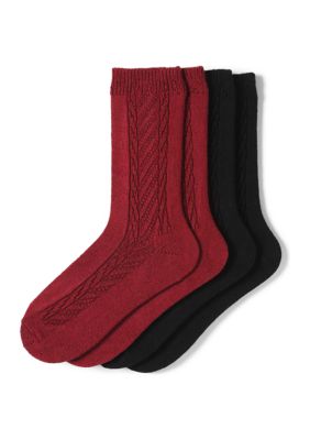 HUE Women's Seed Stitch Boot Sock 2-Pair Pack, Red