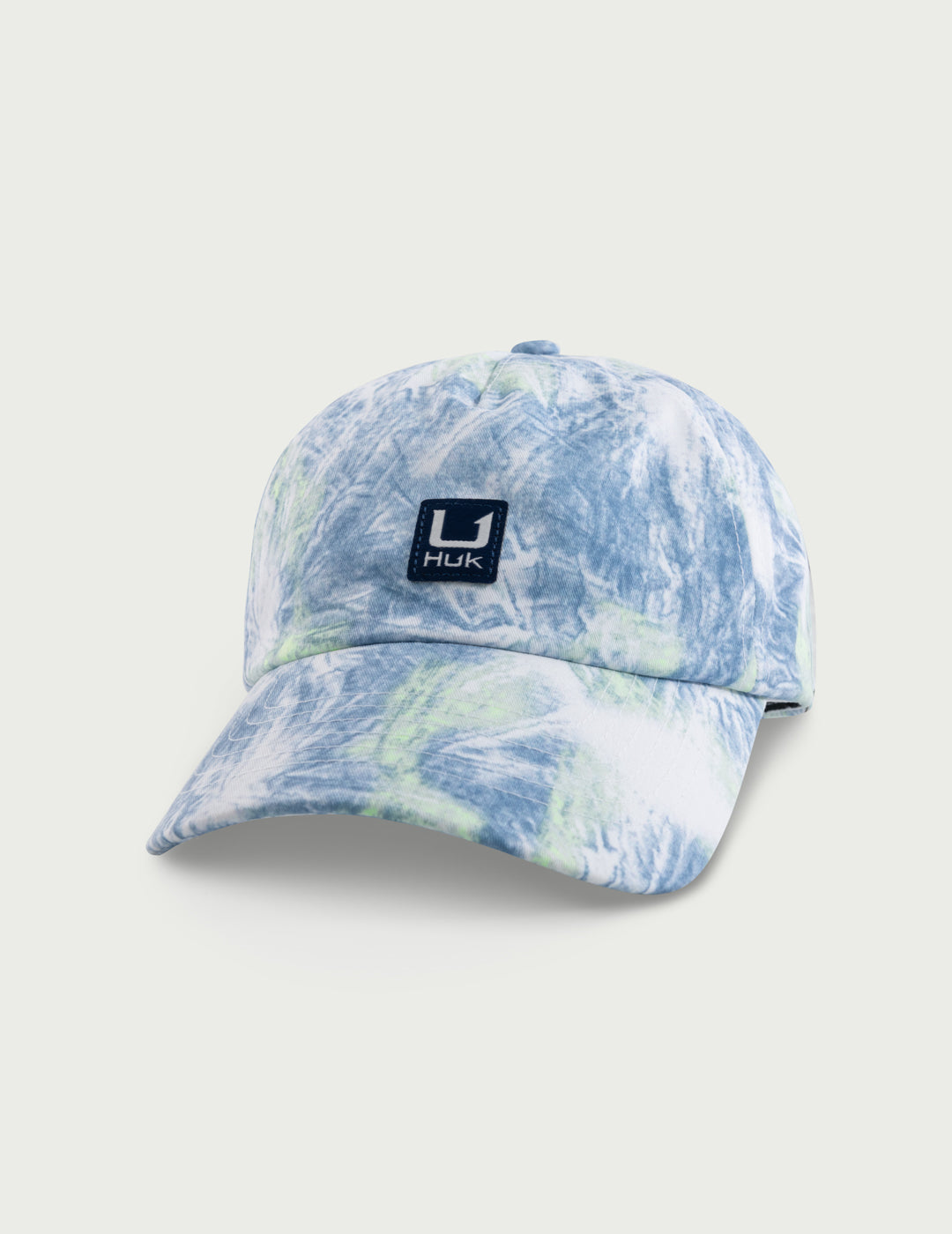 HUK Gear Women's Aqua Dye Dad Hat in Aqua Dye White