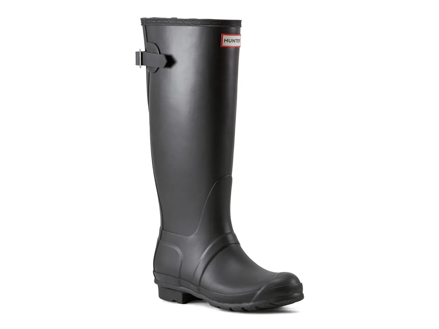 HUNTER Original Back Adjustable Tall Rain Boot | Women's | Black Matte | Size 5 | Boots