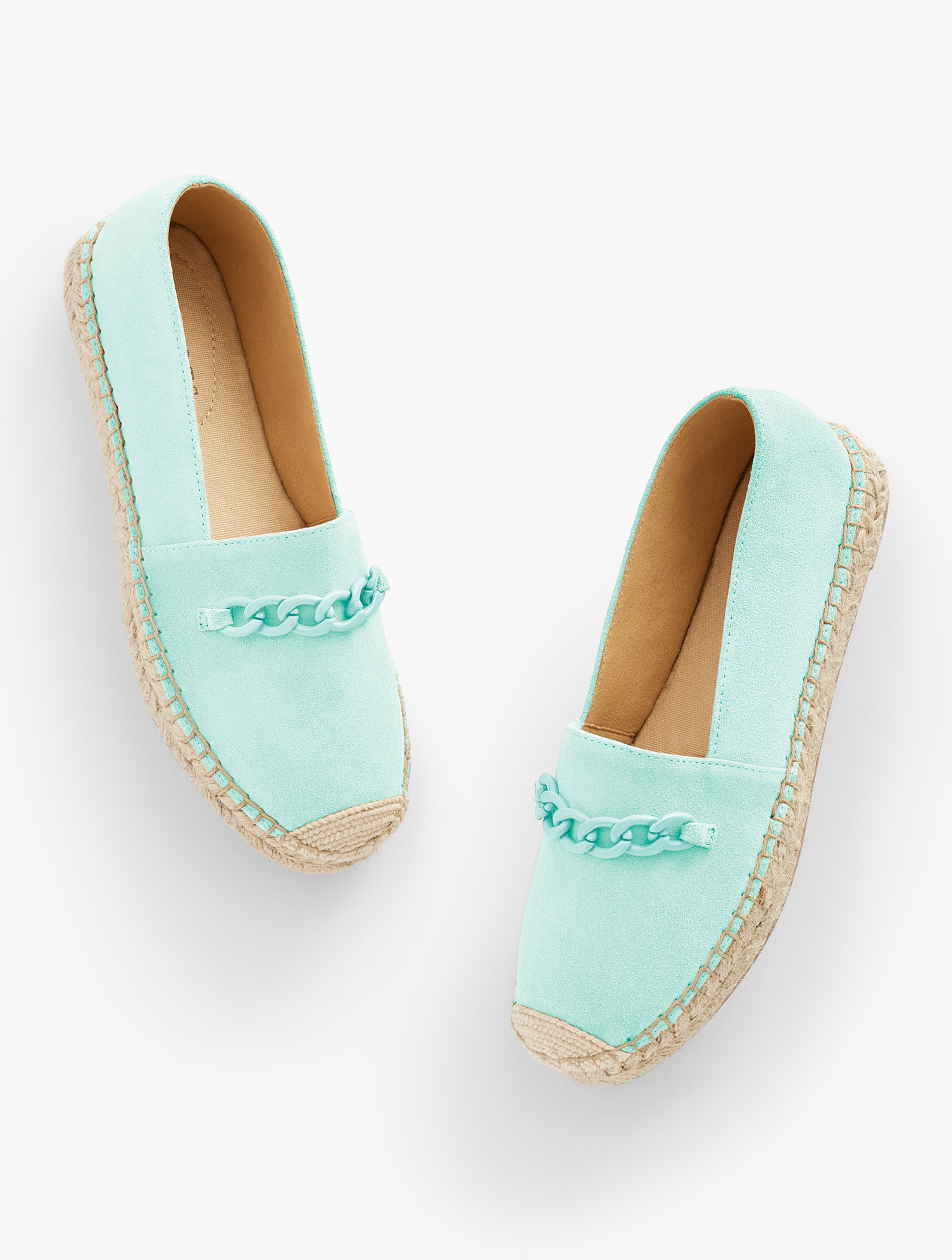 Hadley Chain Suede Platform Espadrilles - Blue Light - 7M Talbots