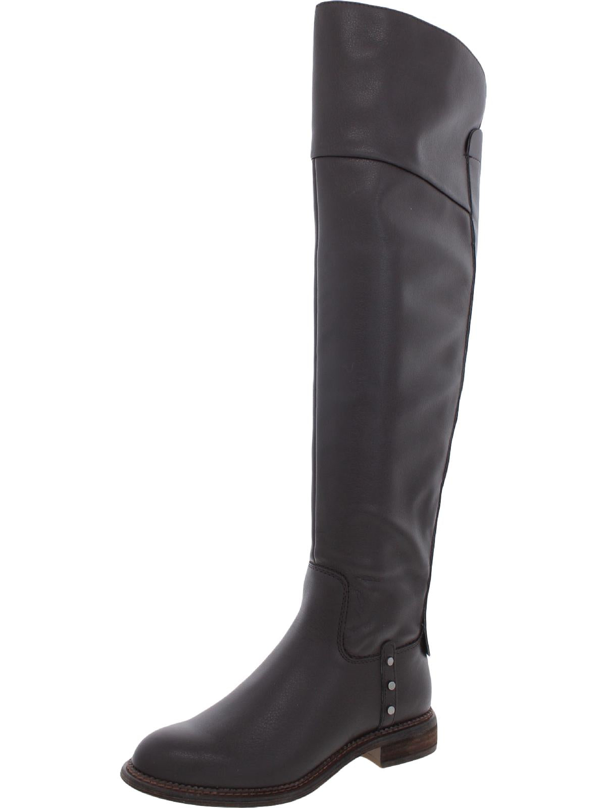 Halenna Womens Faux Leather Wide Calf Over-The-Knee Boots