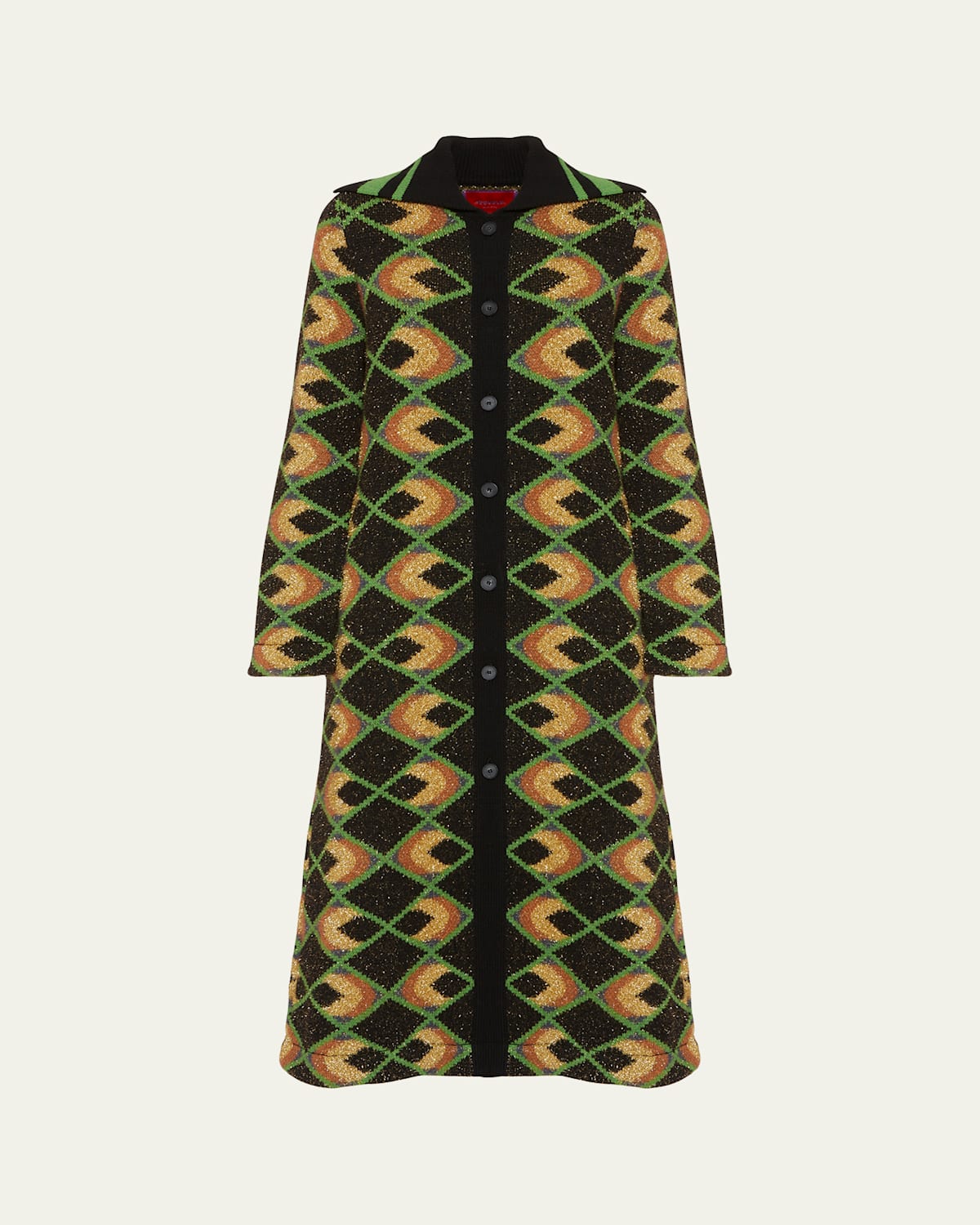 Half-Light Jacquard Wool Maxi Coat