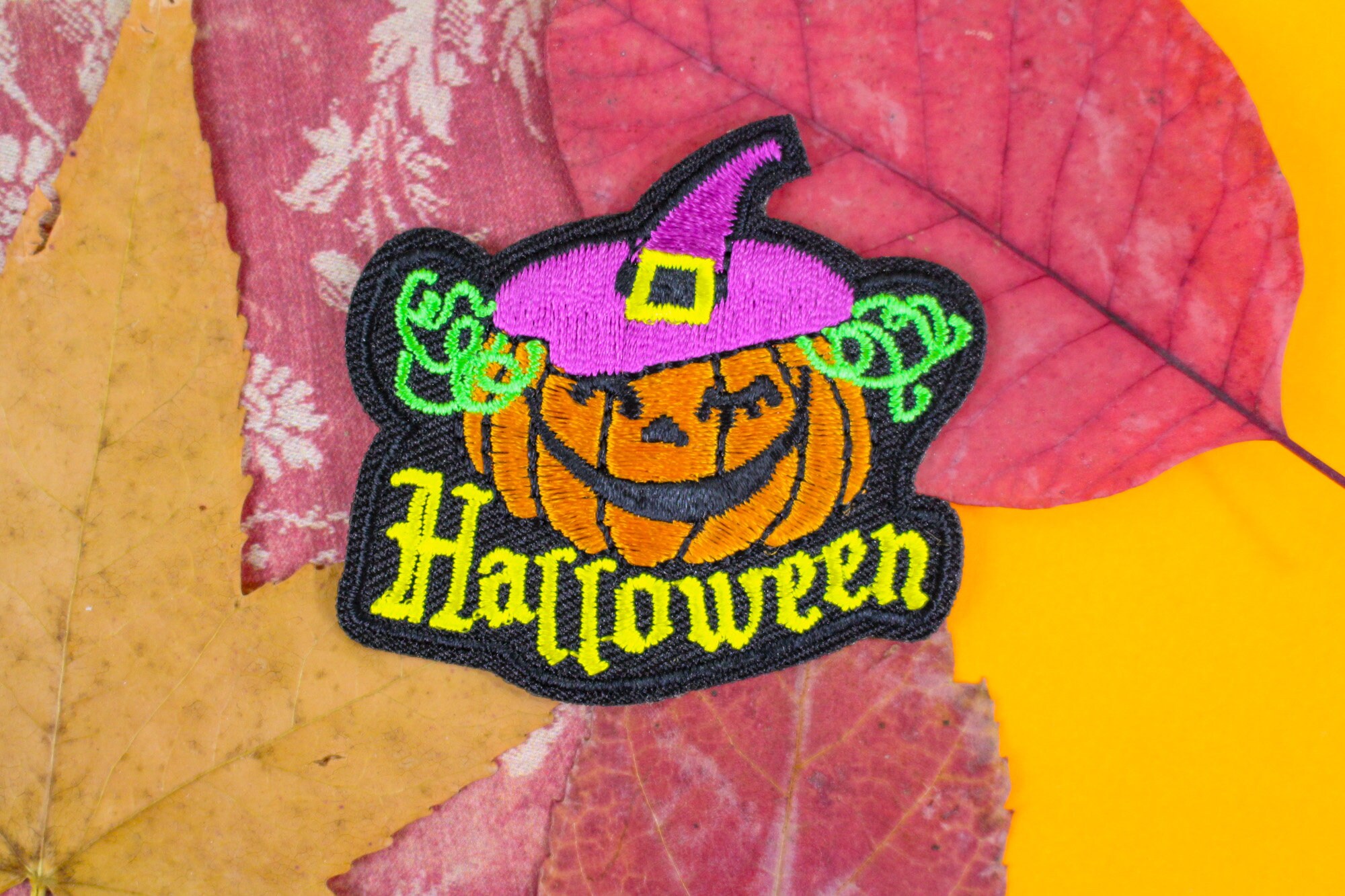 Halloween Patch Fun Pumpkin Badge Embroidered Iron On | Jacket Backpack Hoodie