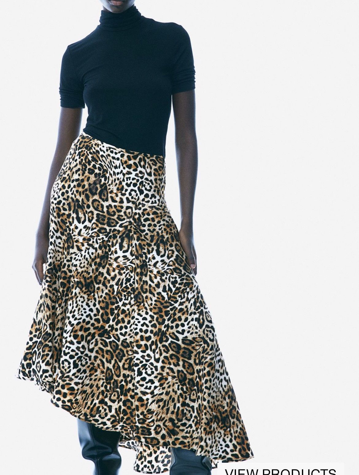 H&M Leopard Print Skirt Asymmetrical, Women's (Size 28)