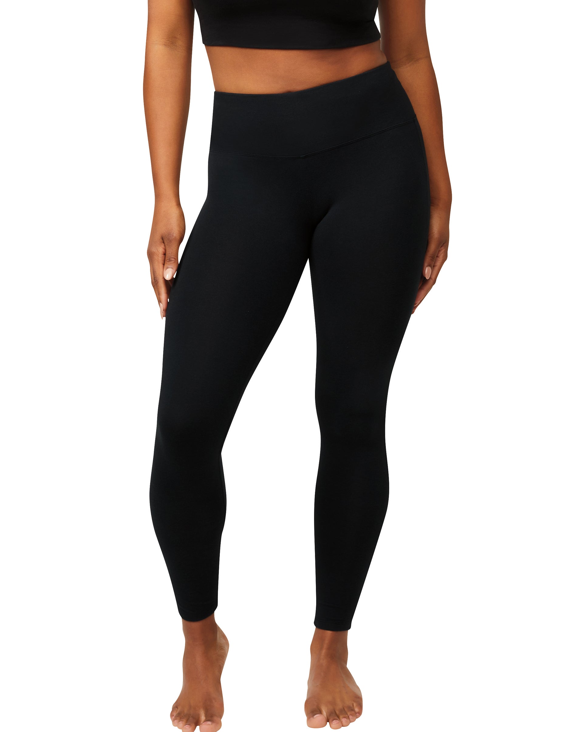 Hanes EcoSmart Women's High-Waisted Leggings with Shaping Black S