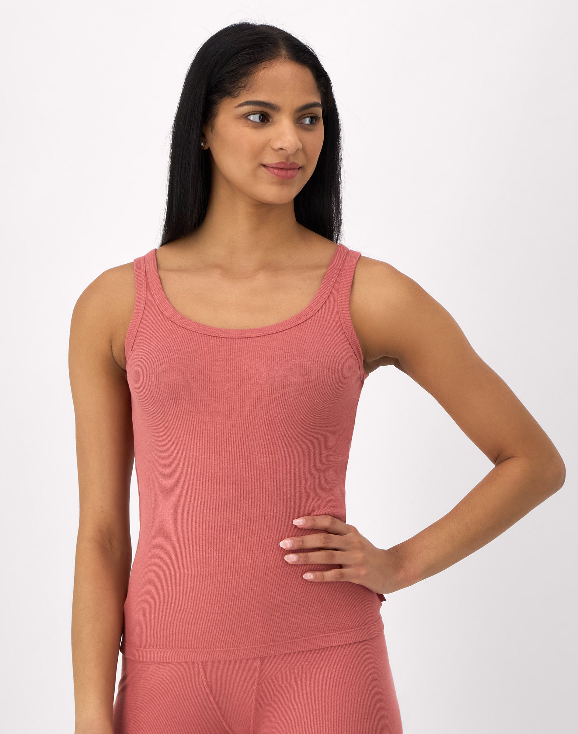 Hanes Originals Women's SuperSoft Comfywear Rib Tank Top Natural Cedar XS