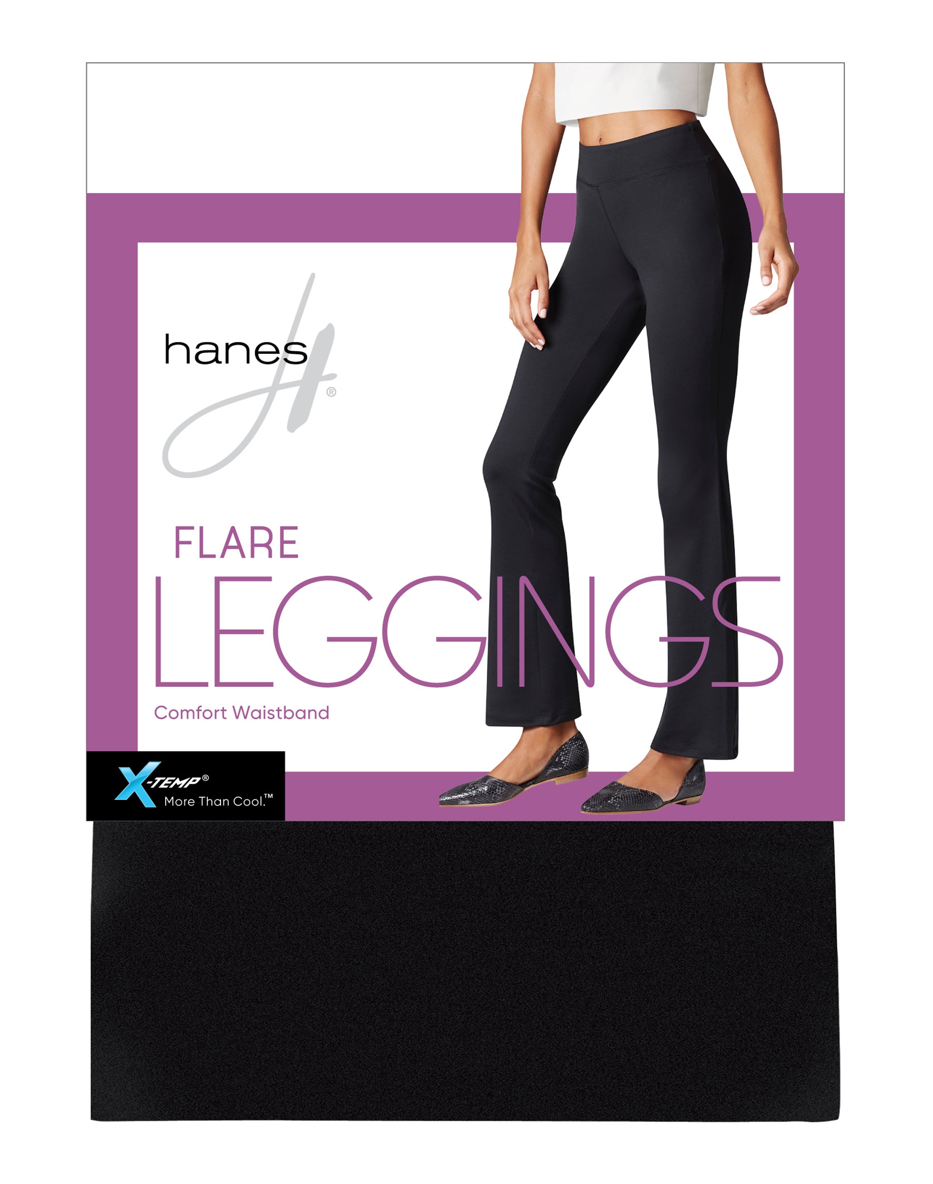 Hanes Women's Flare Leggings, 31.5" Black S