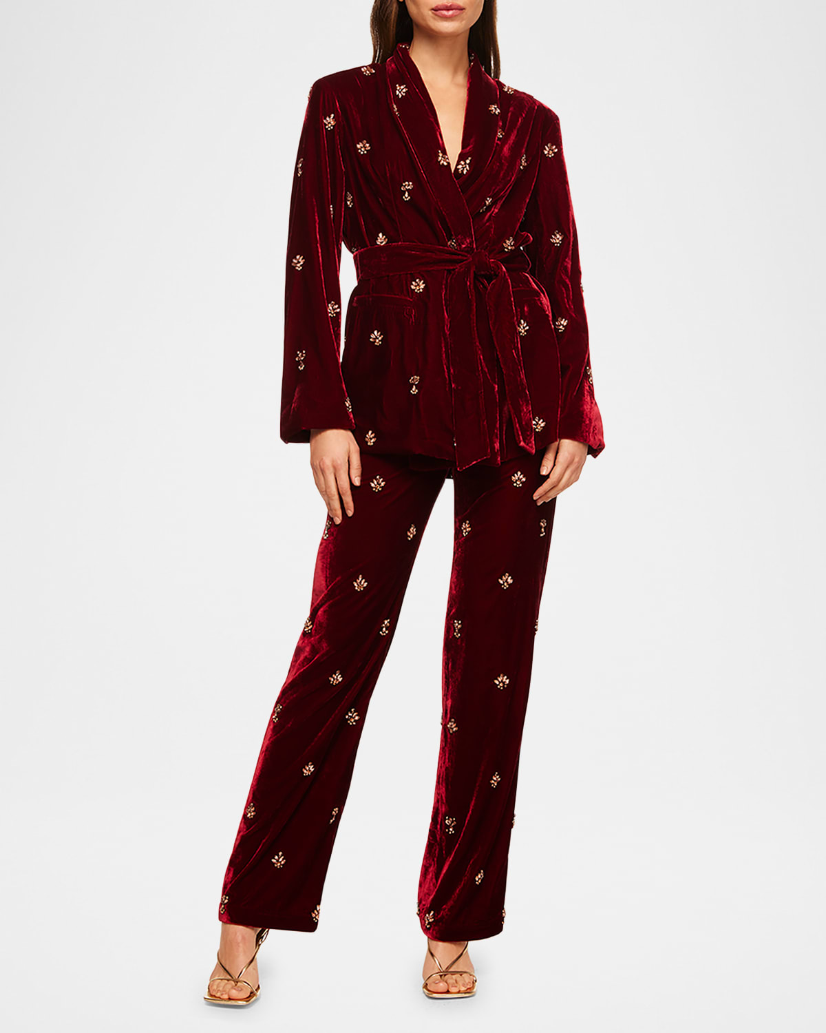 Harlow Velvet Straight-Leg Pants