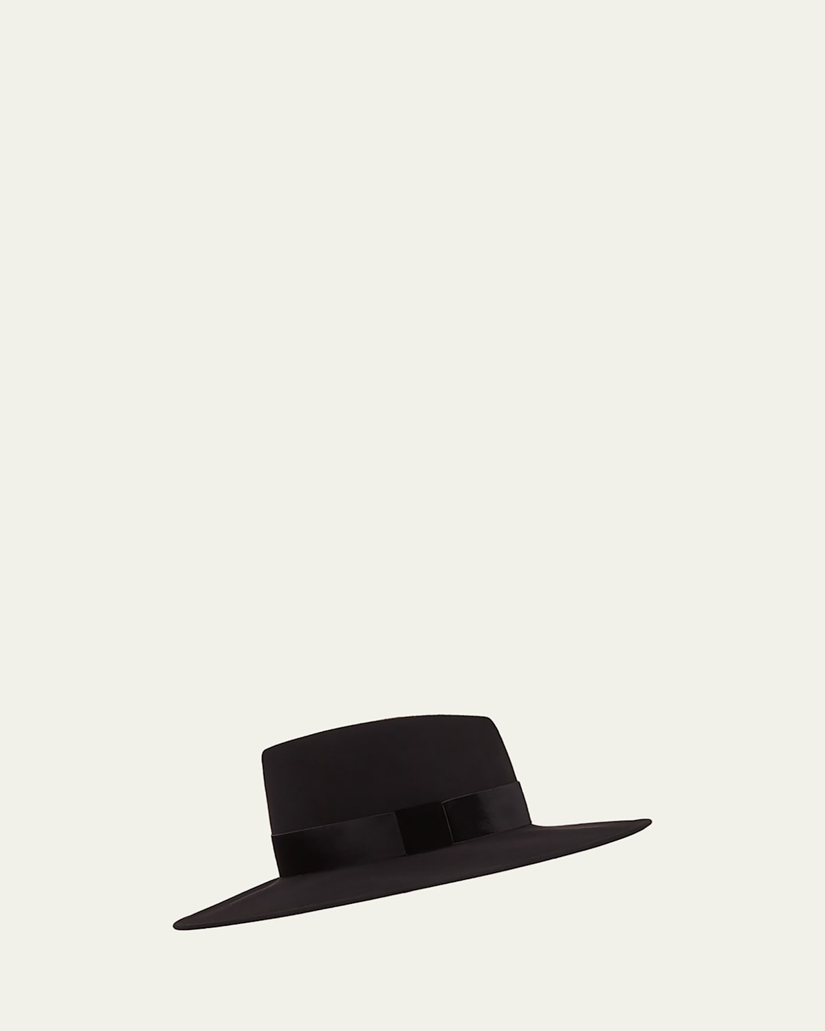 Harlowe Wool Panama Hat w/ Velvet Ribbon