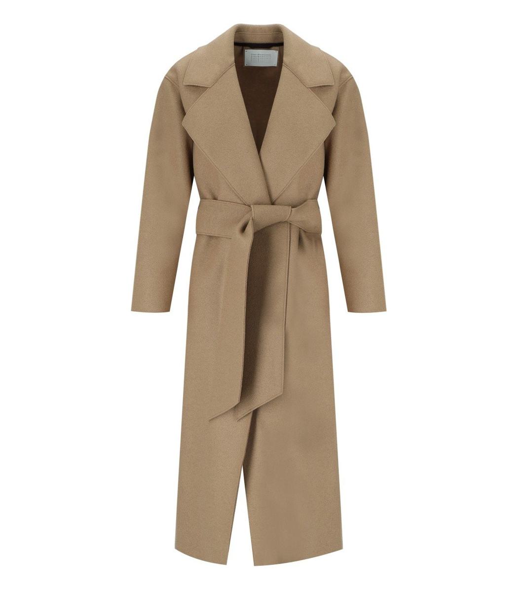 Harris Wharf London Camel Coat With Belt