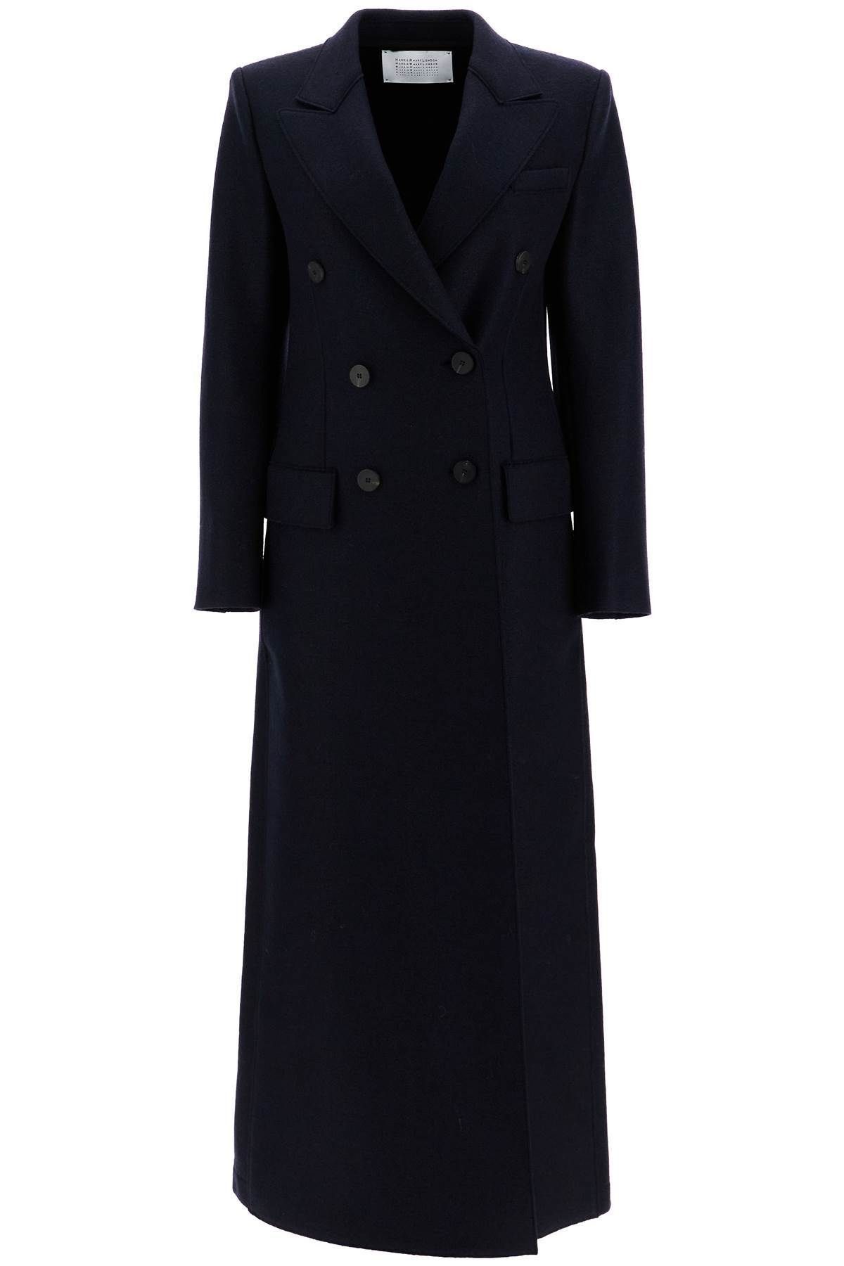 Harris Wharf London Double-Breasted Pressed Wool Coat Label Size 44 in Blue, Women's