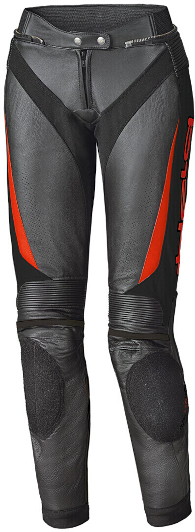 Held Lane II Ladies Motorcycle Leather Pants, black-red, Size 46 for Women