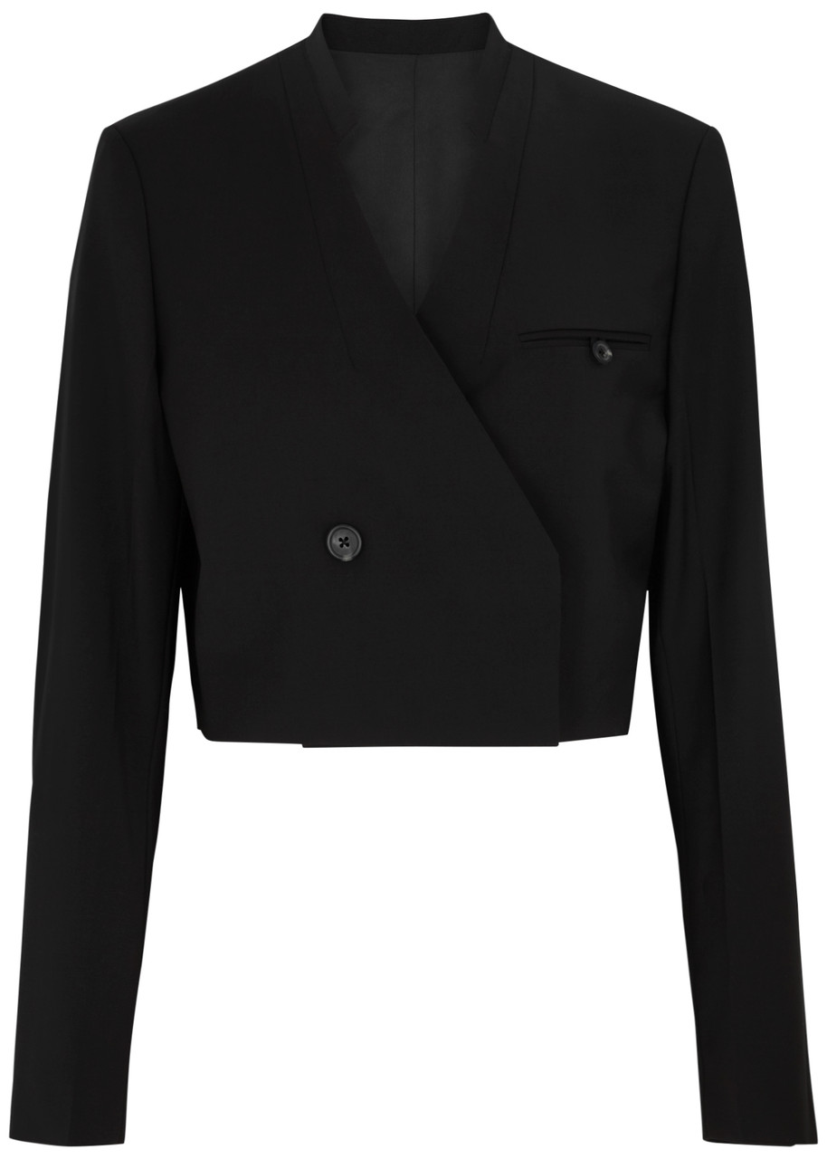 Helmut Lang Cropped Double-breasted Blazer - Black - 8