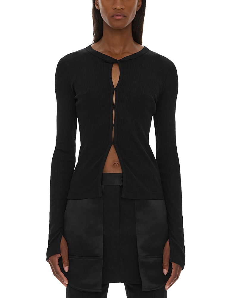 Helmut Lang Ribbed Knit Long Sleeve Top