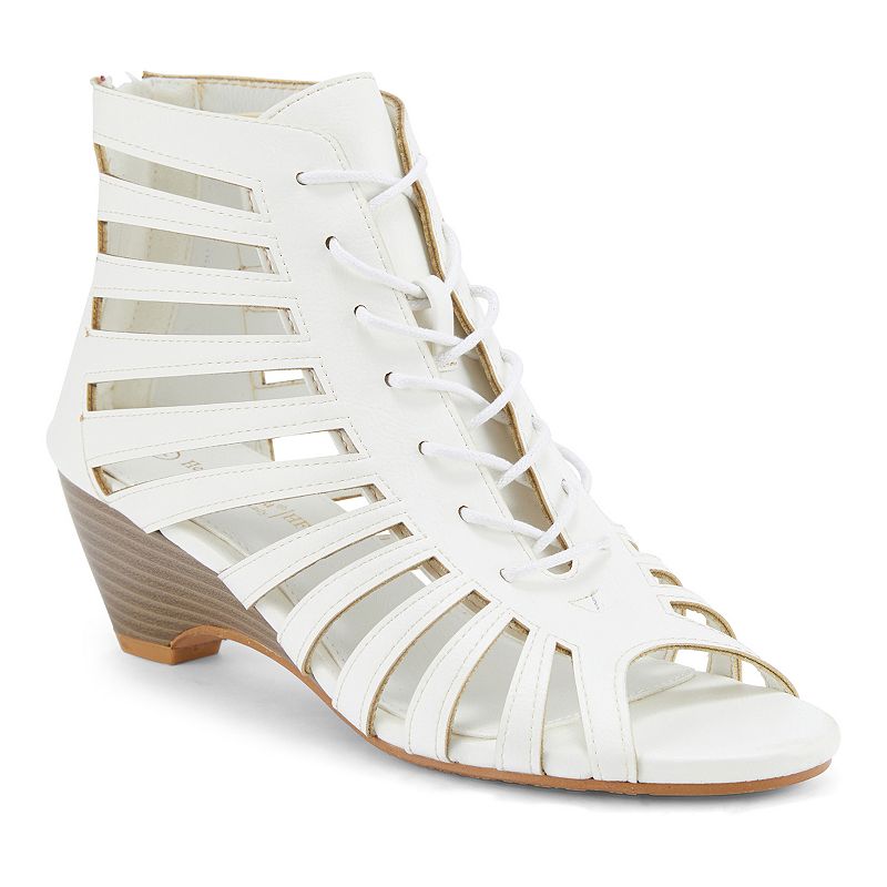 Henry Ferrera Nira Women's Gladiator Wedge Sandals, Size: 10, White