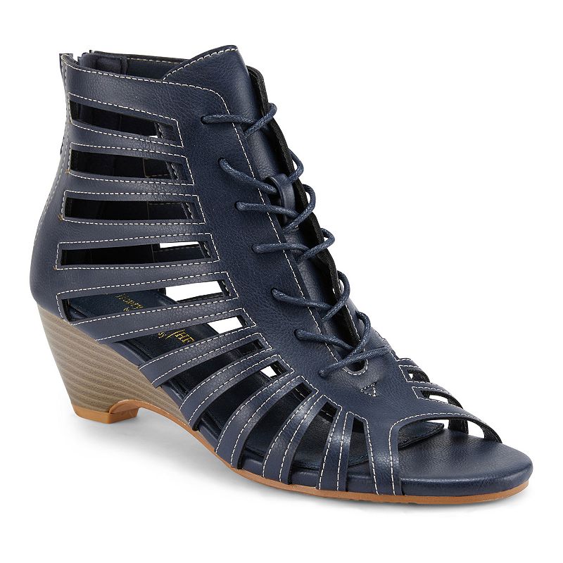 Henry Ferrera Nira Women's Gladiator Wedge Sandals, Size: 11, Blue