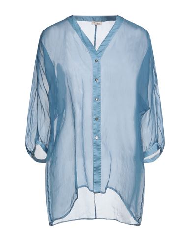 Her Shirt Her Dress Woman Shirt Pastel blue Size S Silk