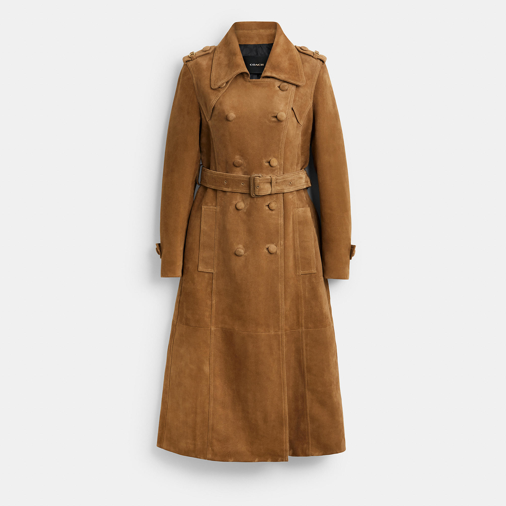 Heritage C Plaque Suede Trench Coat