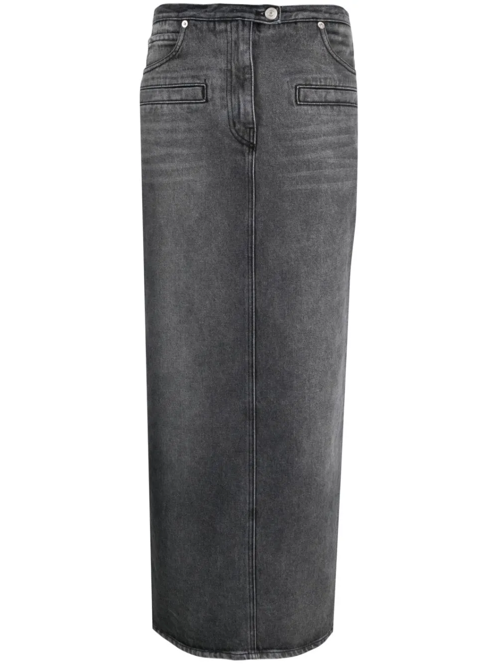 Heritage cut-out stonewashed denim skirt