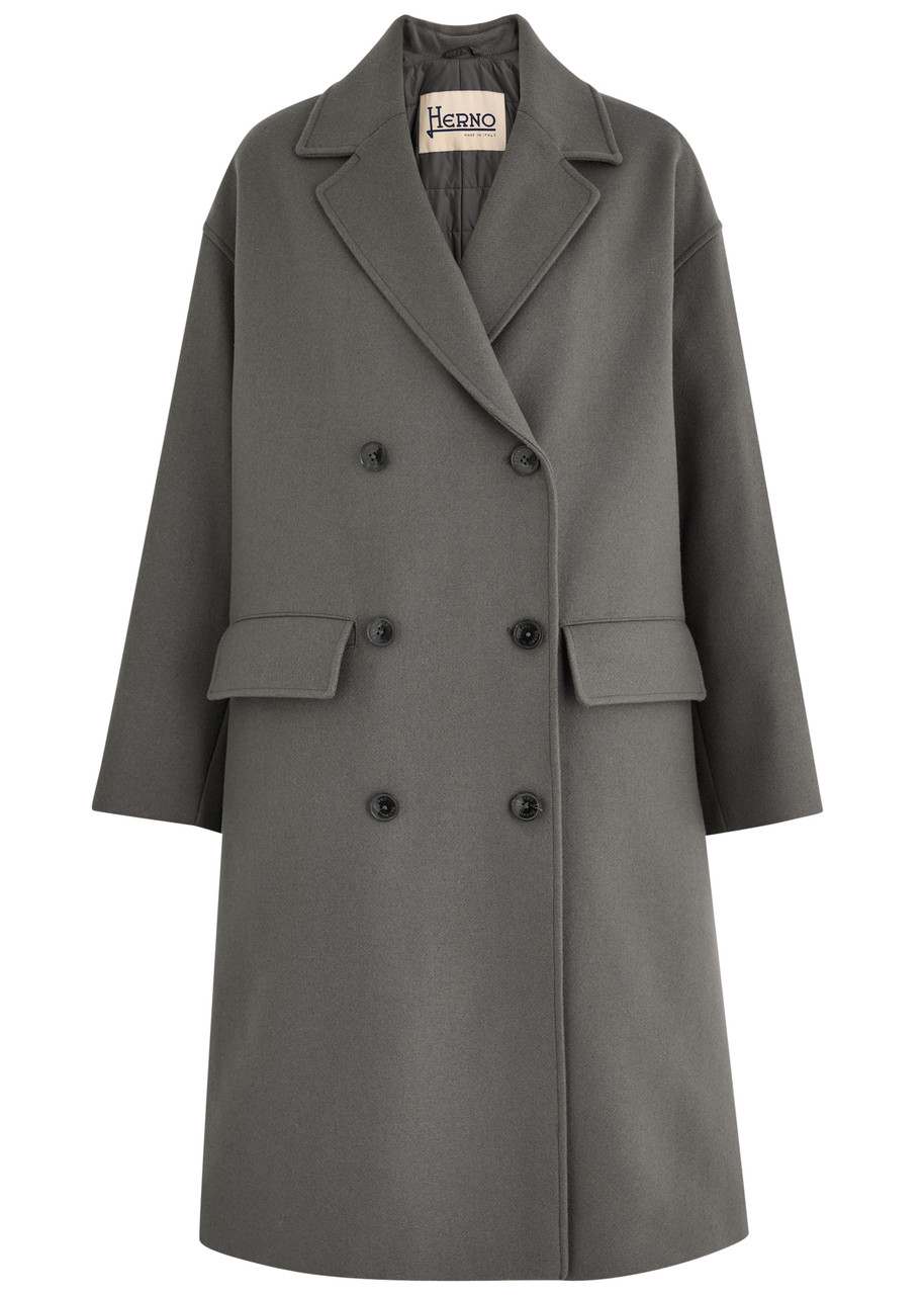 Herno Double-breasted Wool-blend Coat - Grey - 48 (UK16 /xL)