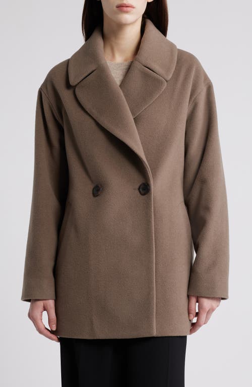 HiSO Eve Double Breasted Wool Coat in Dark Camel at Nordstrom, Size X-Small