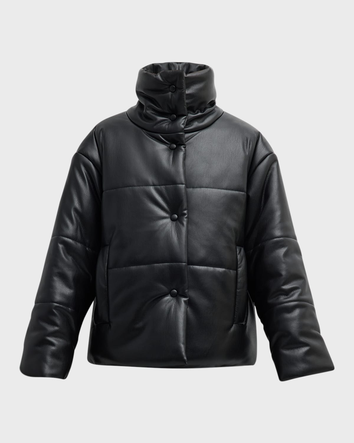 Hide Faux Leather Puffer Jacket