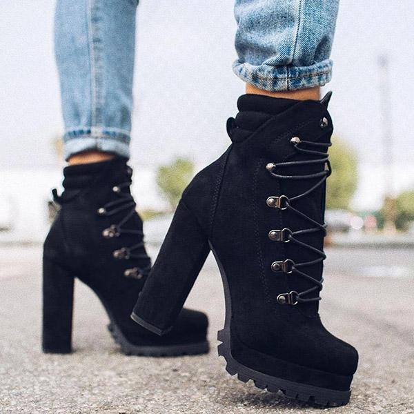 High Heel Winter Warm Boots Waterproof Platform Boots for Women