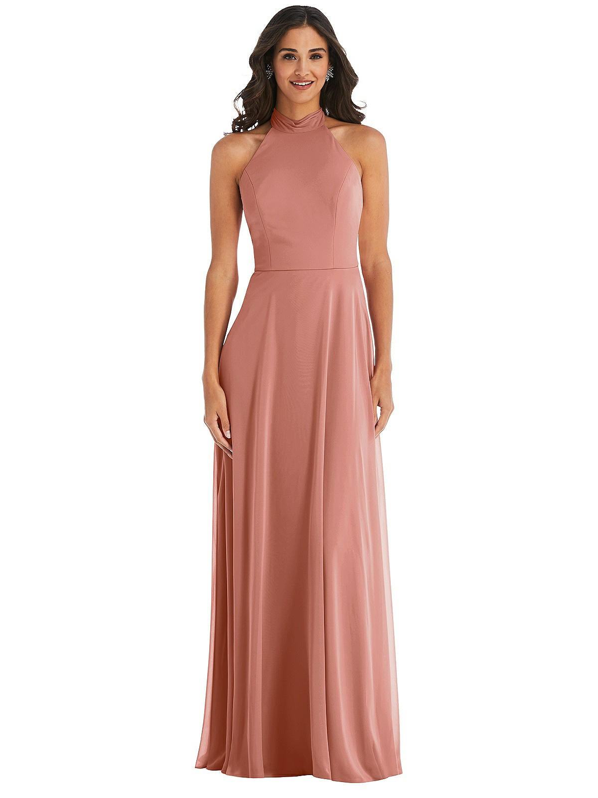 High Neck Halter Backless Maxi Dress