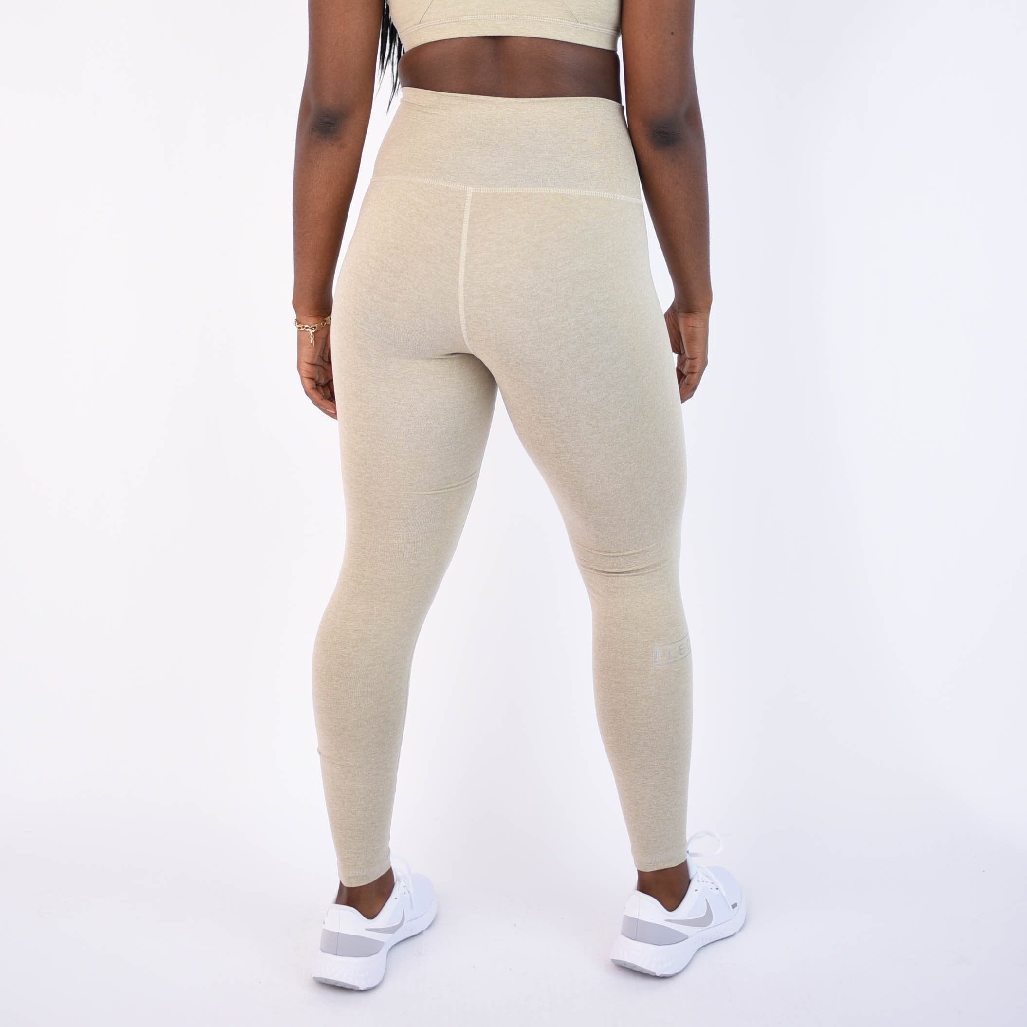 High Rise Athletic Leggings | Seneca Gray | 25" - Durable and Stretchy | FLEO