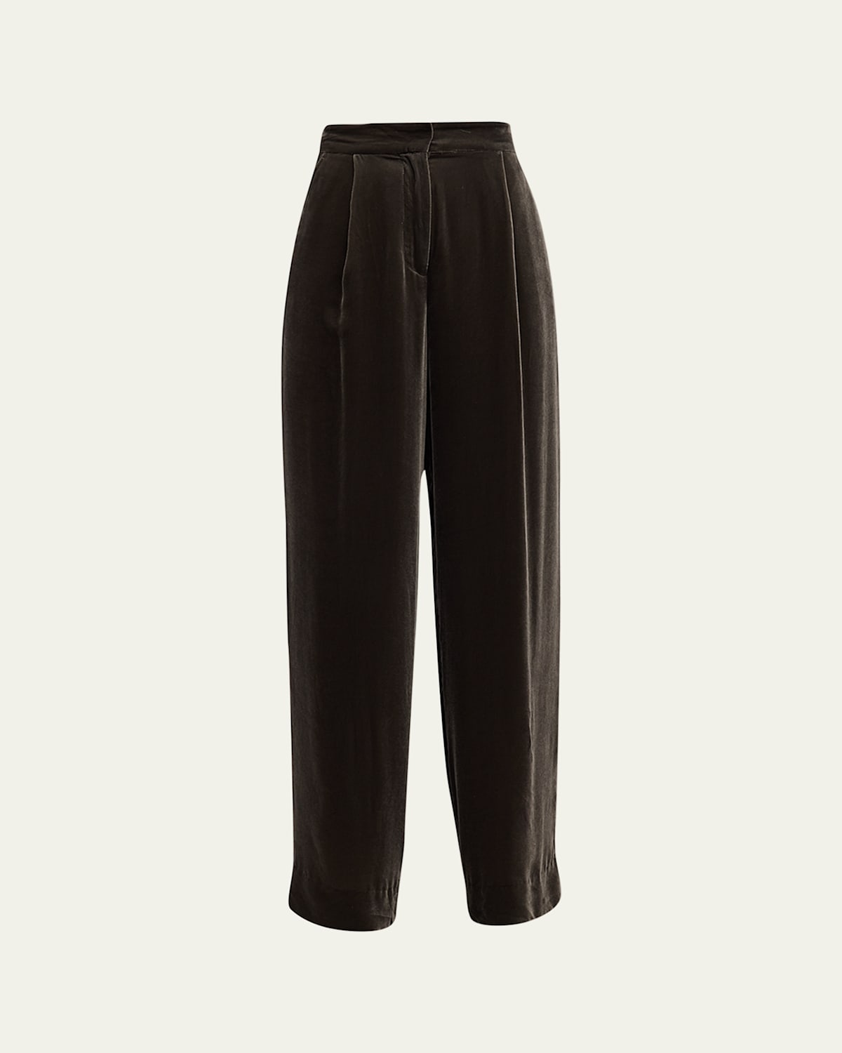 High-Rise Velvet Wide-Leg Pants