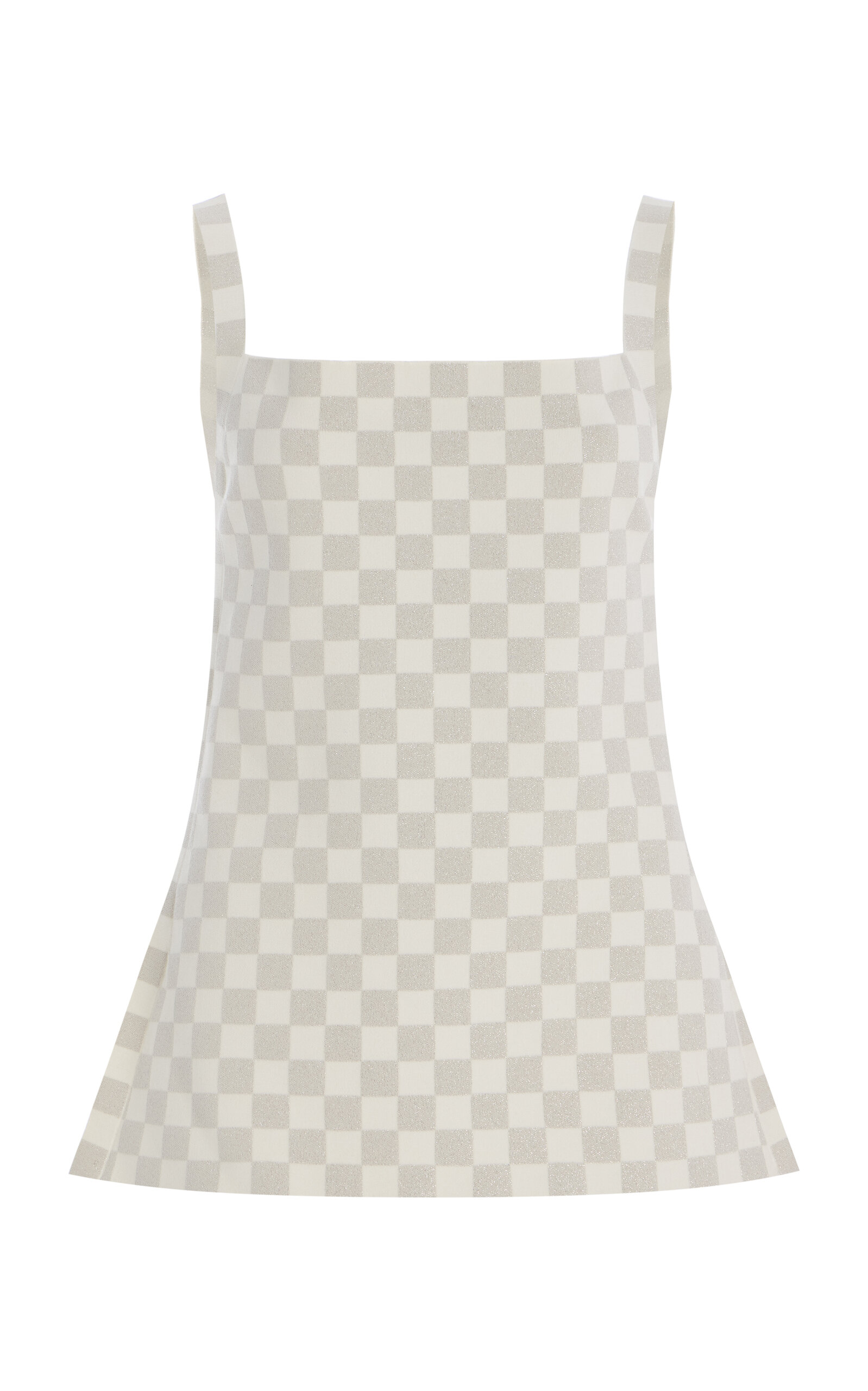 High Sport - Exclusive Asher Checked Cotton-Blend Knit Apron Top - Ivory - L - Moda Operandi