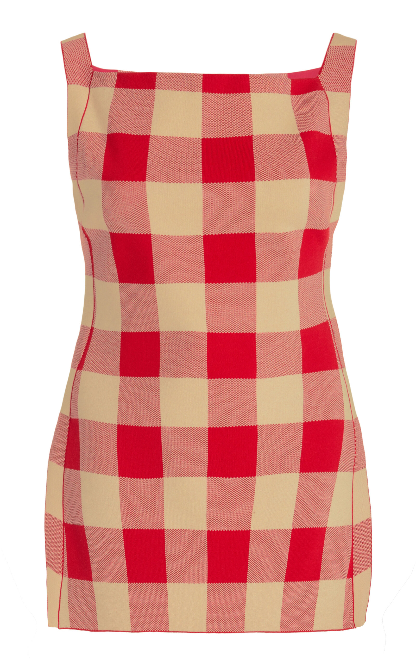 High Sport - Exclusive Asher Gingham Cotton-Blend Knit Apron Top - Red - XL - Moda Operandi