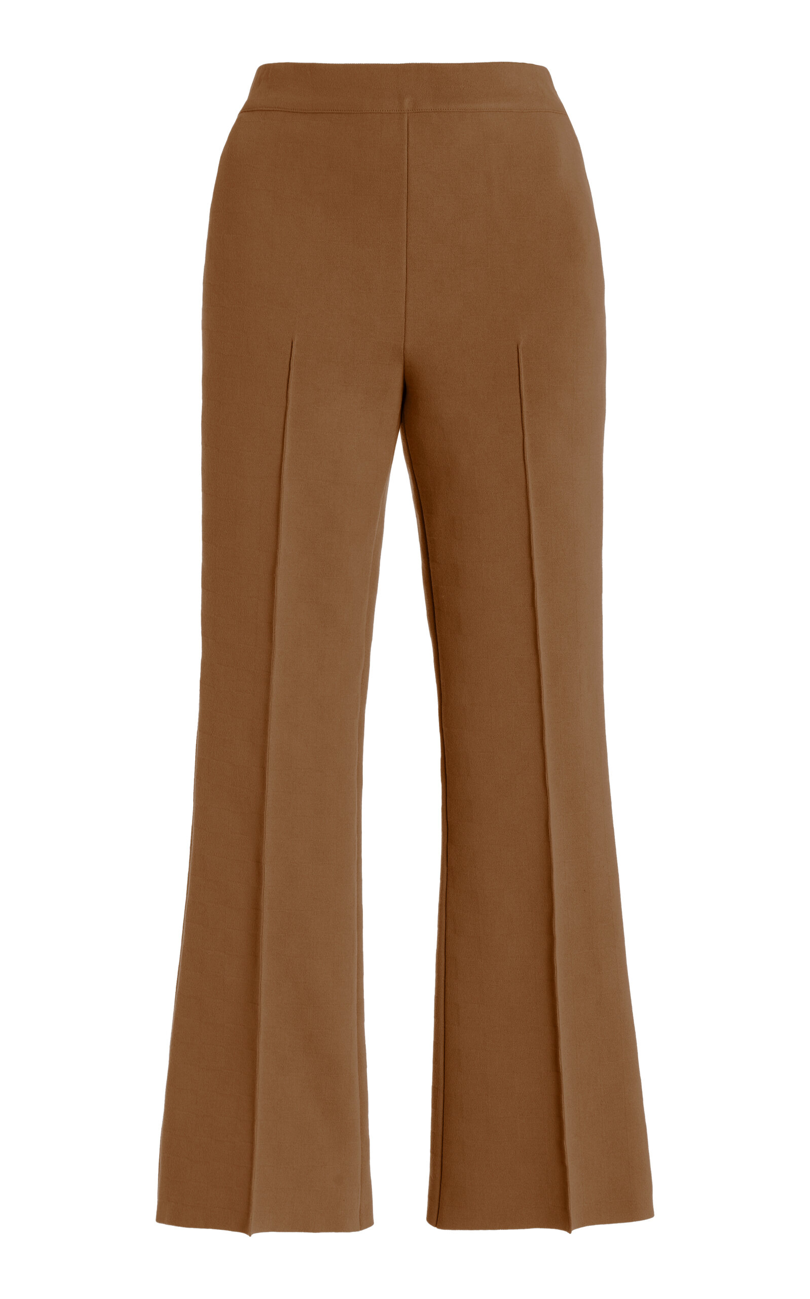 High Sport - Exclusive Kick Stretch-Cotton Knit Cropped Flared Pants - Brown - XL - Moda Operandi