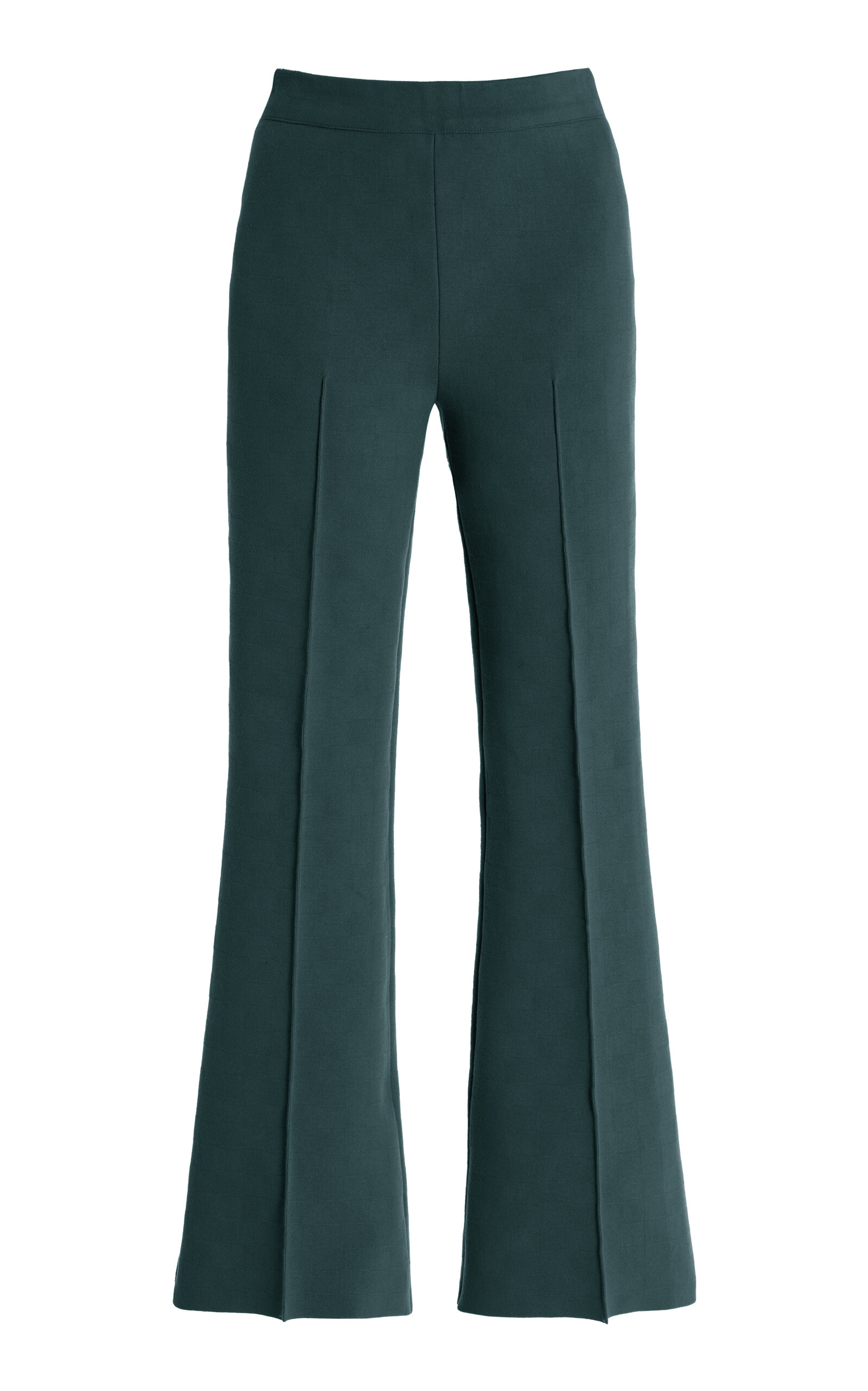 High Sport - Kick Stretch-Cotton Knit Cropped Flared Pants - Green - L - Moda Operandi