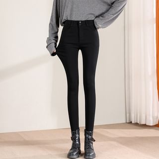 High Waist Plain Skinny Pants (Various Designs)