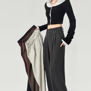 High Waist Printed Straight-Leg Pants