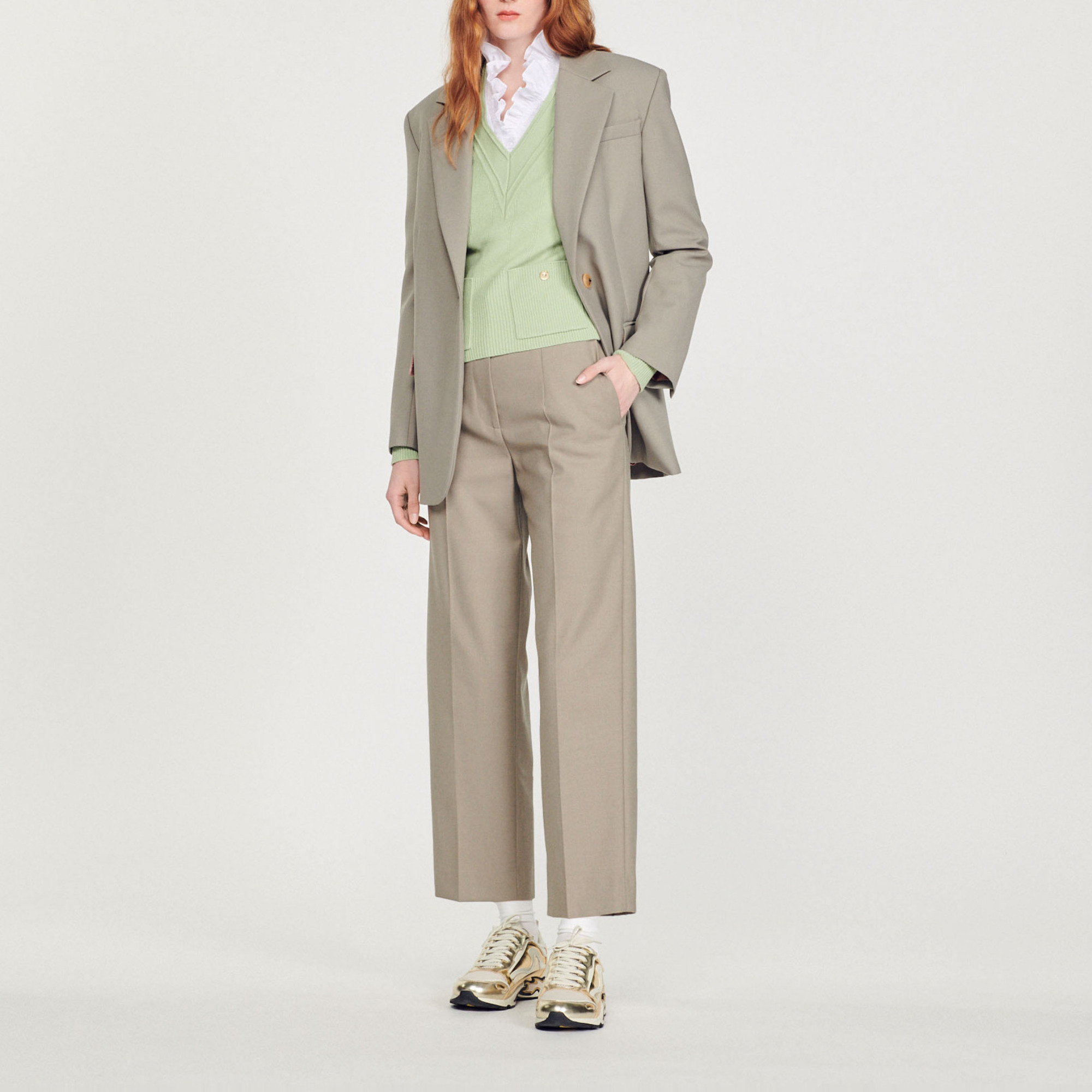 High-waisted tailored pants